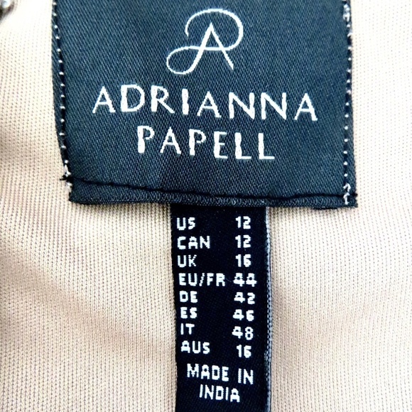 NEW! ADRIANNA PAPELL Sleeveless Knee Length Dress Sequins Beads Nude Pink SZ 12 - Picture 12 of 13